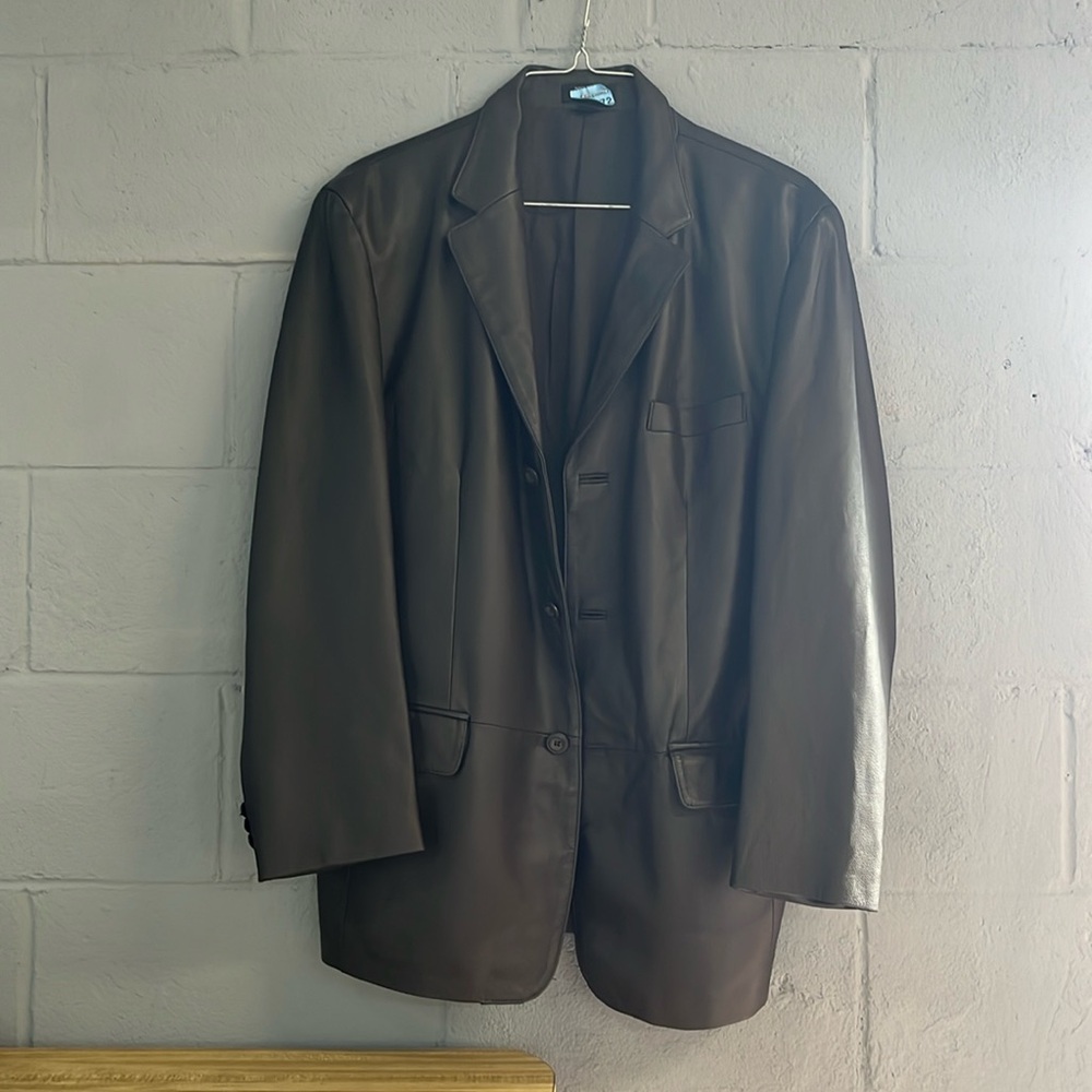 Chocolate Brown Genuine Leather Jacket. Size Medium. Brand: J. Ferrar
